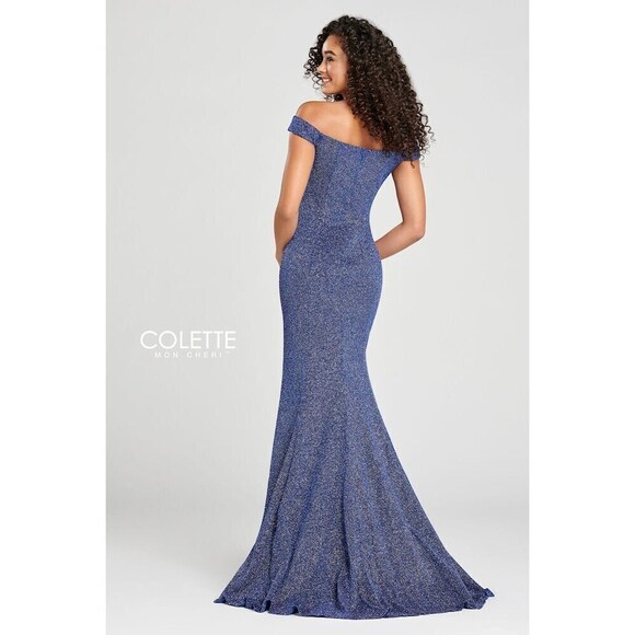 Colette Glitter Off the Shoulder Gown CL12028 - Picture 3 of 7